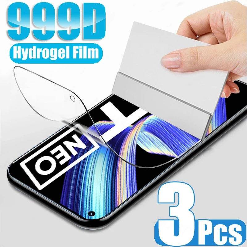 3pcs Hydrogel film Untuk OPPO Realme 98 7 Pro Plus 8i GT Master Pelindung Layar Untuk OPPO Realme Q3 Pro C21Y C25S C25Y GT 2 Pro Neo 2 2T 3film