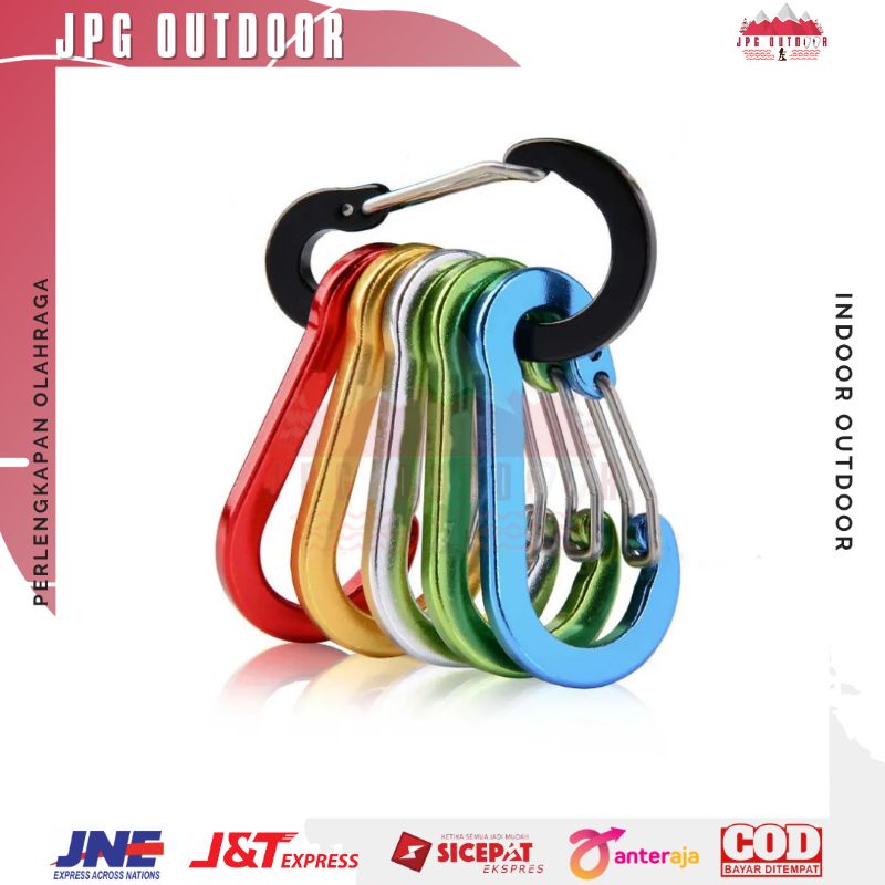 Carabiner Gantungan Kunci Alloy Snap Clip Lock 6pcs Karabiner Gantungan Kunci Aluminium