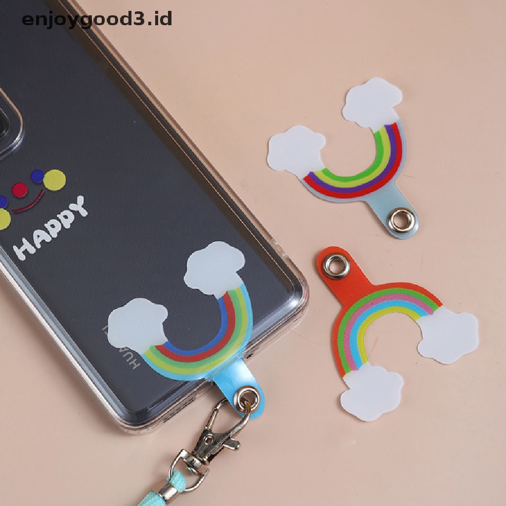 【 Rready Stock 】 Phone Lanyard Strap Patch Gasket For Mobile Phone Sling Tether Cloth Card Replacement Metal Ring Clip Snap Hang Cord Tabs （ ID ）