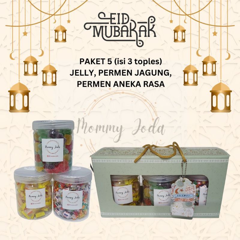 

hampers lebaran idul fitri kue kering permen jelly candy paket 5