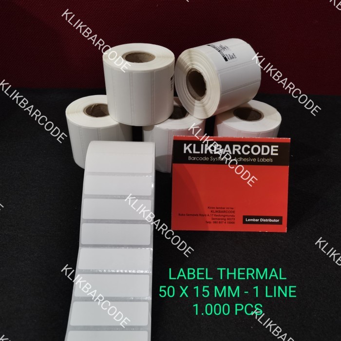 

1.000 PCS DIRECT THERMAL Uk 50 X 15 / 50X15 MM / 50X15MM STIKER BARCODE