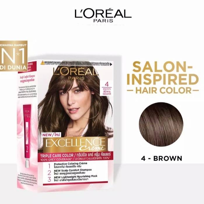 Terlaris Loreal Paris Excellent Dark Brown Cat Rambut / Cat Rambut Loreal