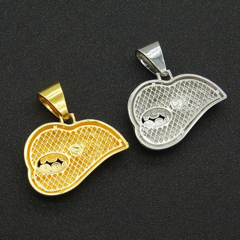 Fashion Bite Lip Shape Pendant Kalung Untuk Wanita Bling Es Keluar Rantaicrystal Miami Kuba Rantai Hip Hop Necklaces Jewelry