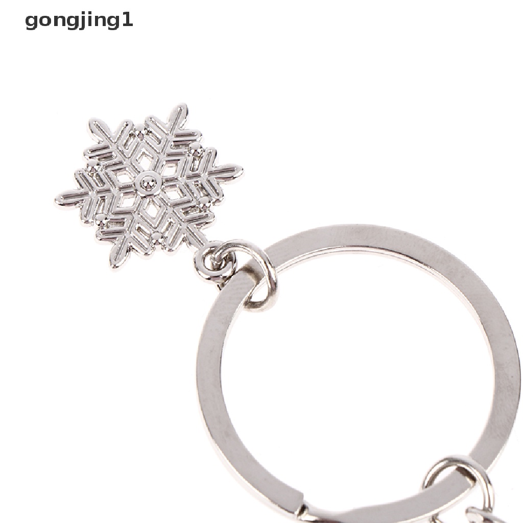 Ggg 1pc Silver Ice Skates Snowflake Pendant Key Ring Skag Gantungan Kunci Keychain ID