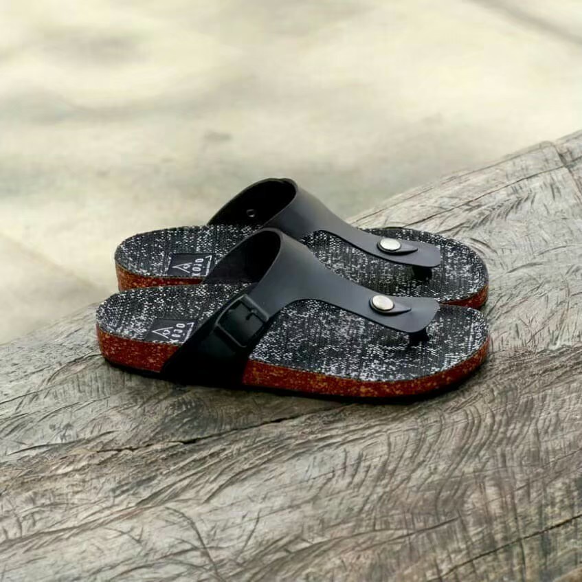 Sandal Jepit Casual Kulit Terbaru / Sendal Cowok Keren-sandal pria kulit asli A004-sandal pria Sintetis Premium