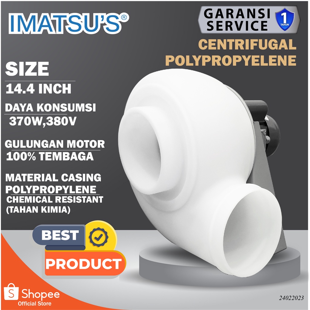 BLOWER KEONG / Centrifugal Fan PP Plastik 14.4" Blower Keong Blower Lemari Asam