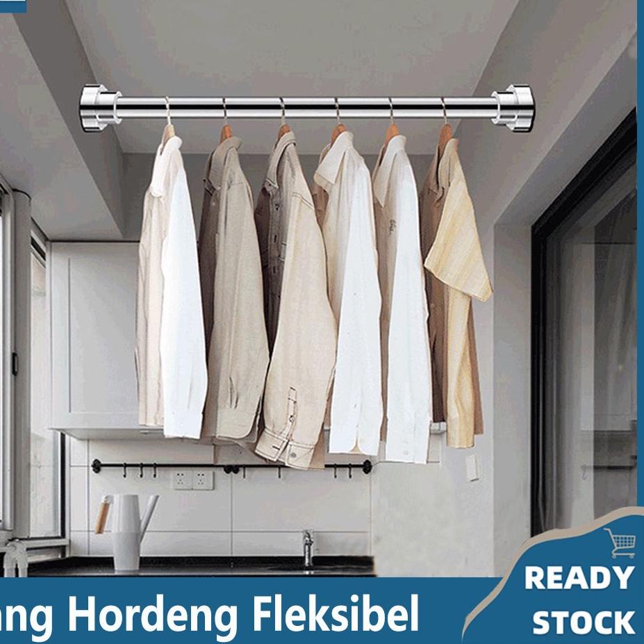 ➴ Tiang Gorden Fleksibel Tiang Jemuran Tiang Hanger Multifungsi Gantungan Jemuran ☎