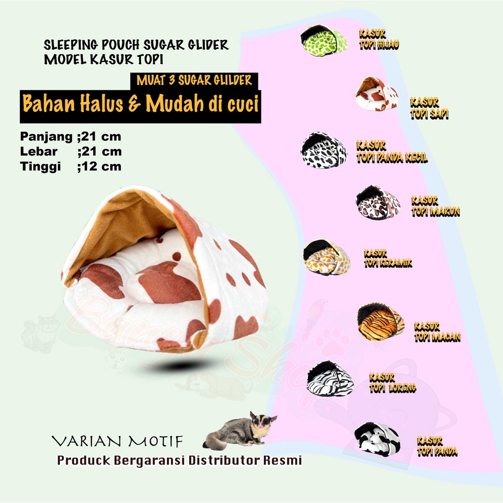 NEW-SLEEPING POUCH SUGAR GLIDER-RUMAH KASUR TOPI-TEMPAT TIDUR-TEMPAT BERMAIN,KASUR,HAMOCK,