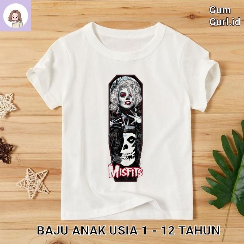 Kaos baju anak MISFITS tshirt BAND MUSIK ROCK oversize lokal laki laki perempuan jumper baby kids te