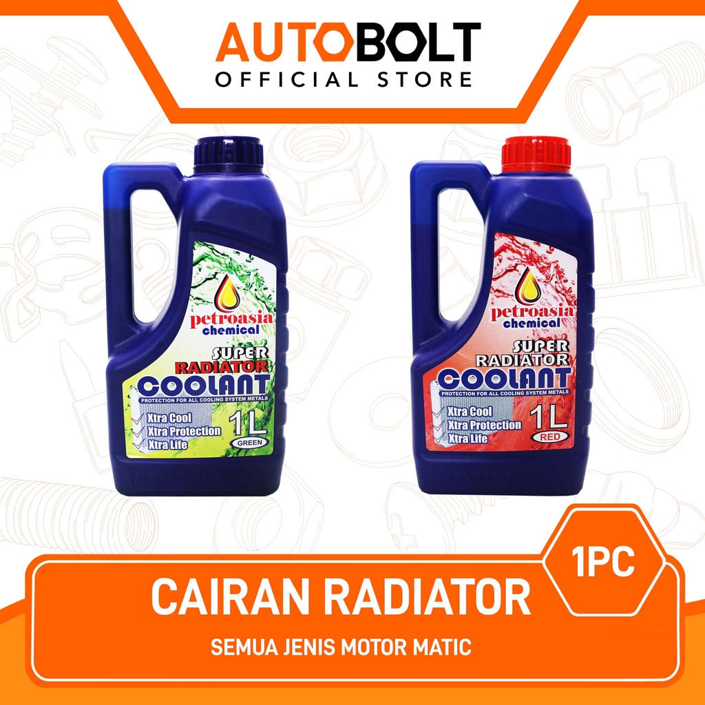 Cairan Radiator 1L Motor Matic Honda PETROASIA Air Water Coolant Super Red Green Hijau Merah PETRO A