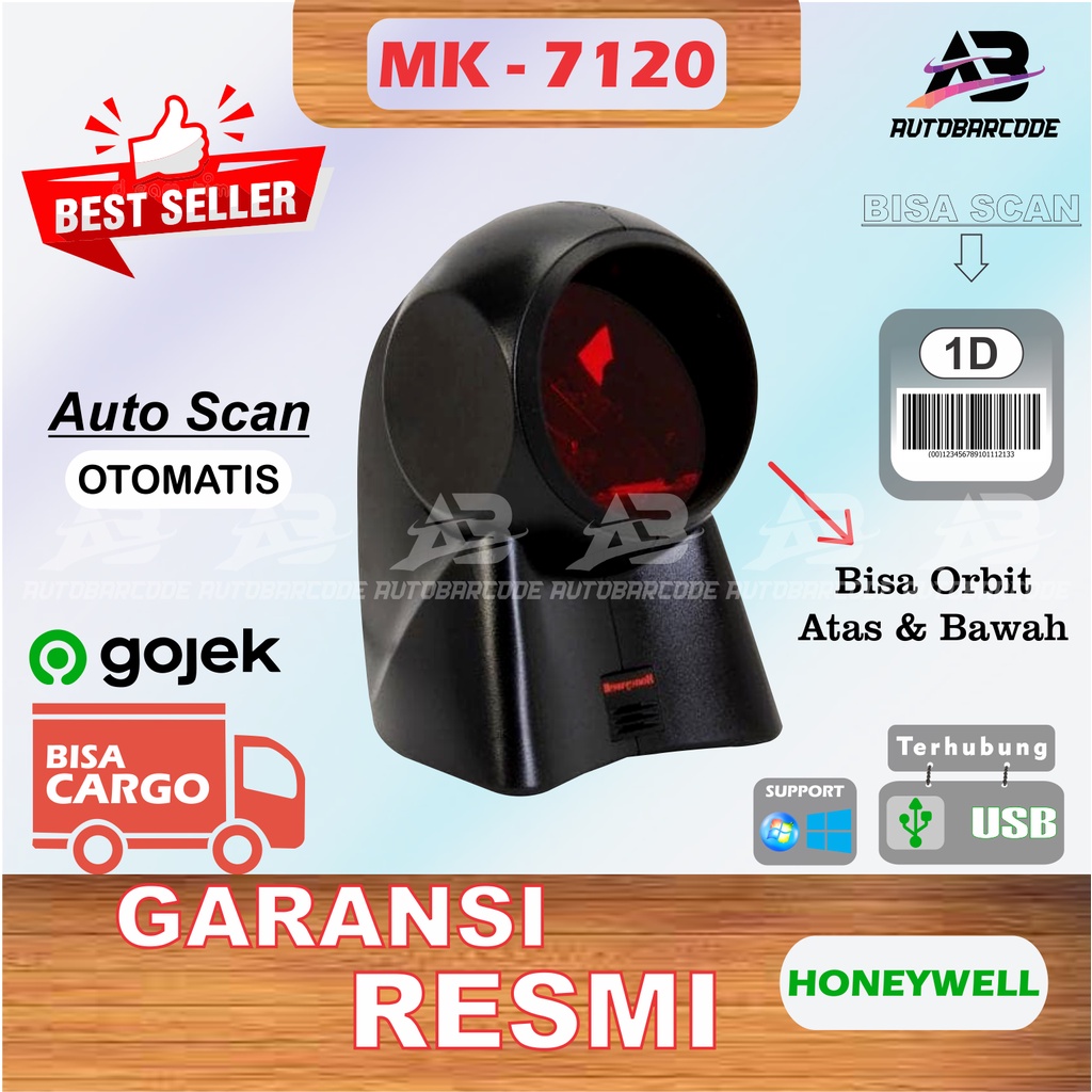 Honeywell MK7120 / MS7120 Omni Barcode 1D Scanner Duduk Laser Desktop MK 7120 MK-7120 Autoscan USB Autosensing Scan Orbit MS - Auto HF600 - HF680