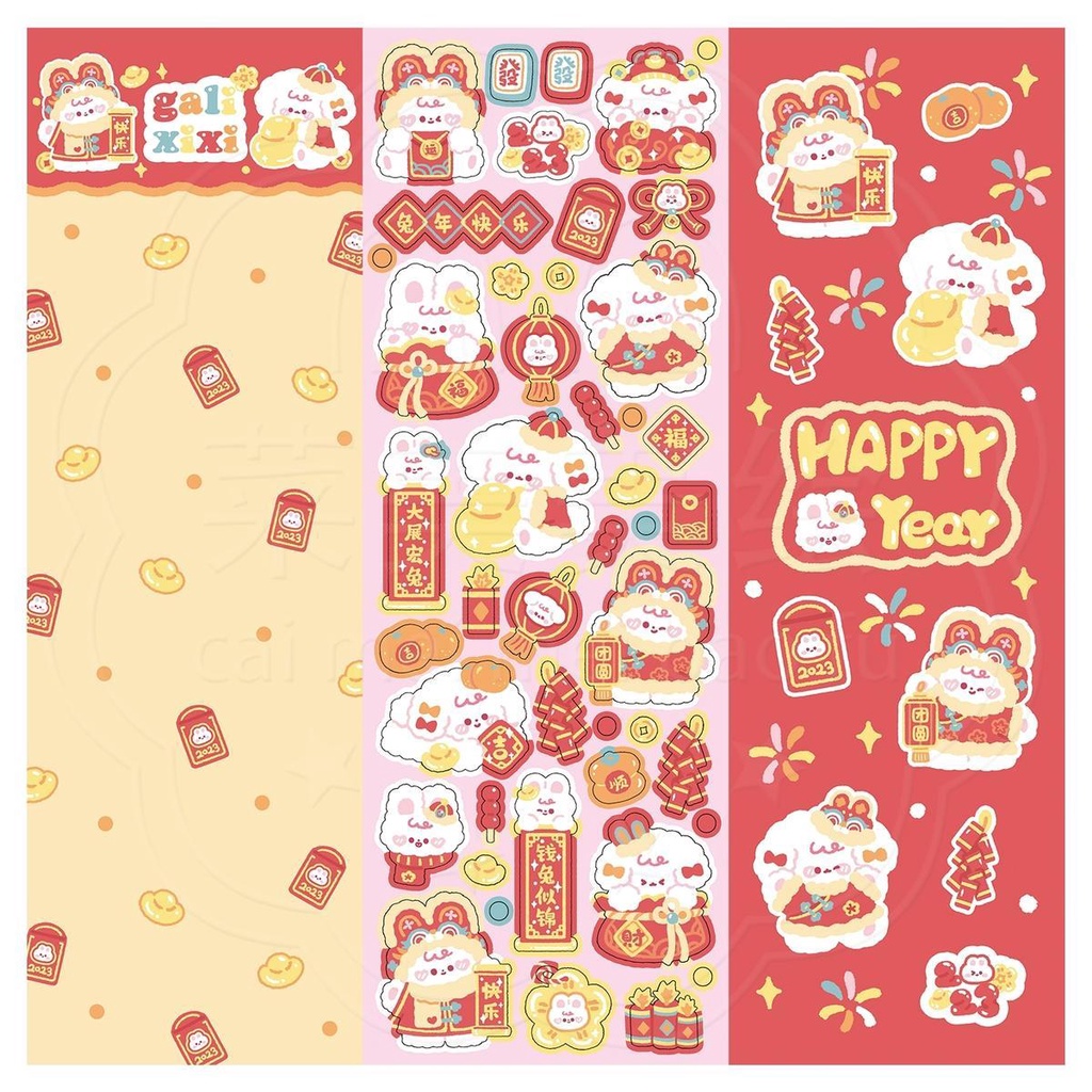 Galicici Original Curly Rabbit Dog Series Sticker/Stiker Bahan DIY Dekorasi Lucu Domestic