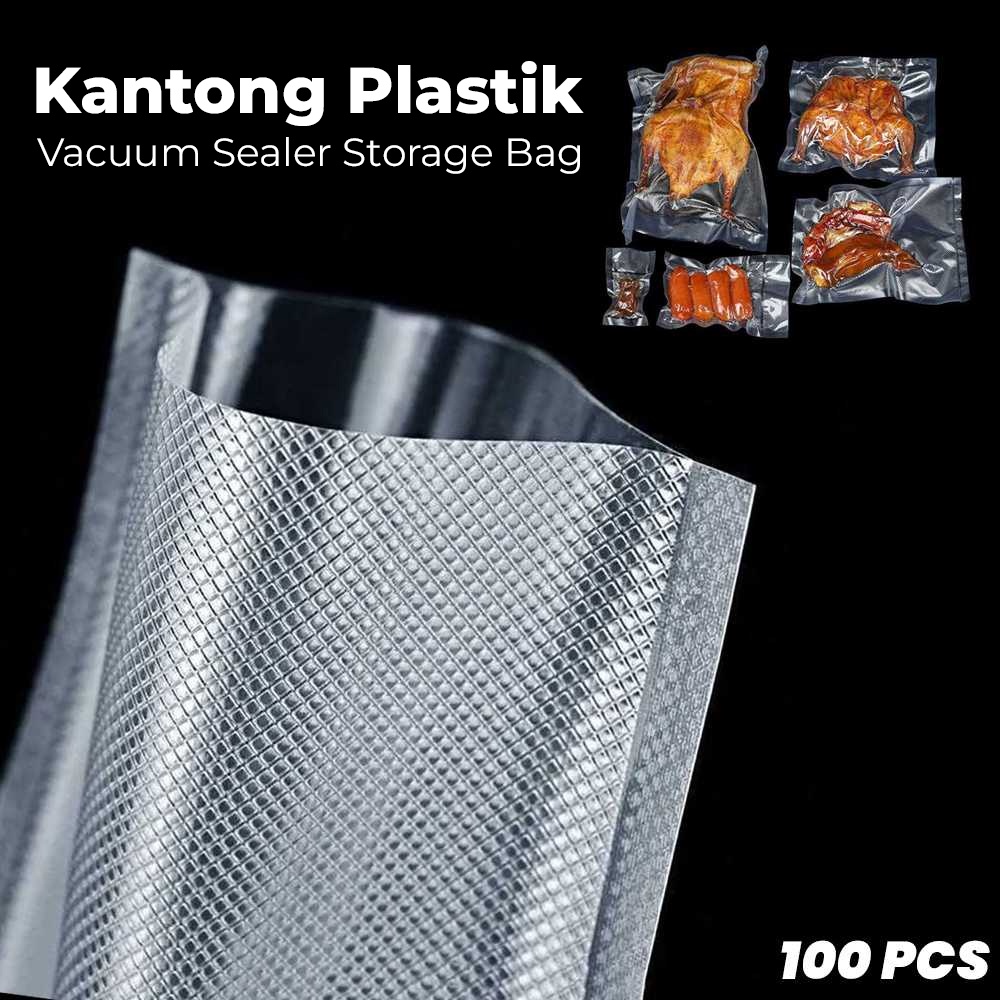 Kantong Plastik Vacuum Sealer Storage Bag 100PCS 17 x 25 cm - HK-08 - Transparent