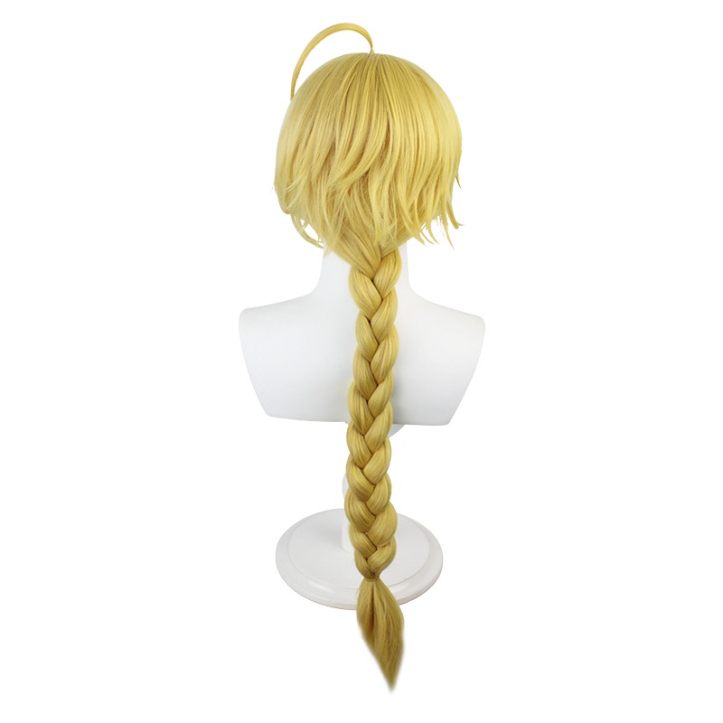 Genshin Sumeru Traveller Kosong Neon cos Wig Emas Muda Twist Kepang Game cosplay Styling Rambut Palsu