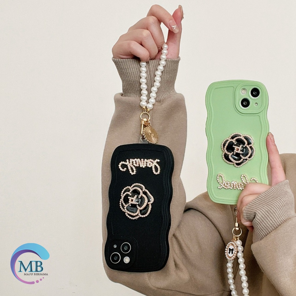 GC13 SOFTCASE WAVY FLOWER 3D LANYARD FOR INFINIX SMART 5 6 6+ HOT 9 10 11 12 PLAY 12I 20 20S NOTE 12 G96 MB4400
