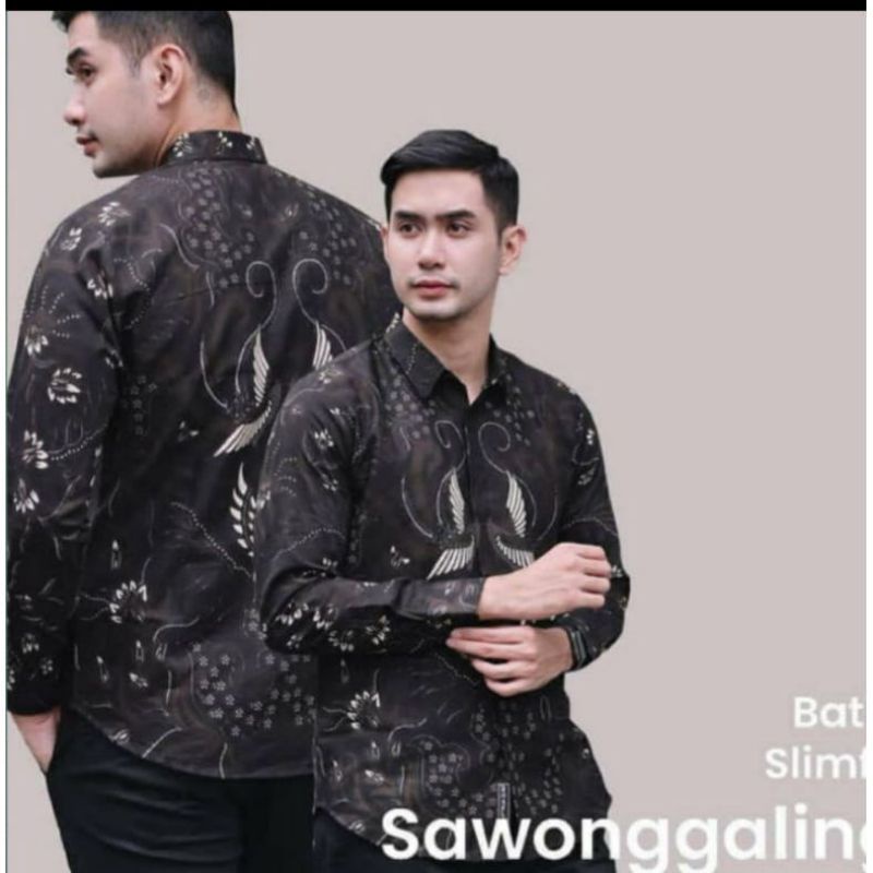 KEMEJA BATIK SLIMFIT TERBARU LENGAN PANJANG FUL PURING KAIN HALUS TIDAK LUNTUR