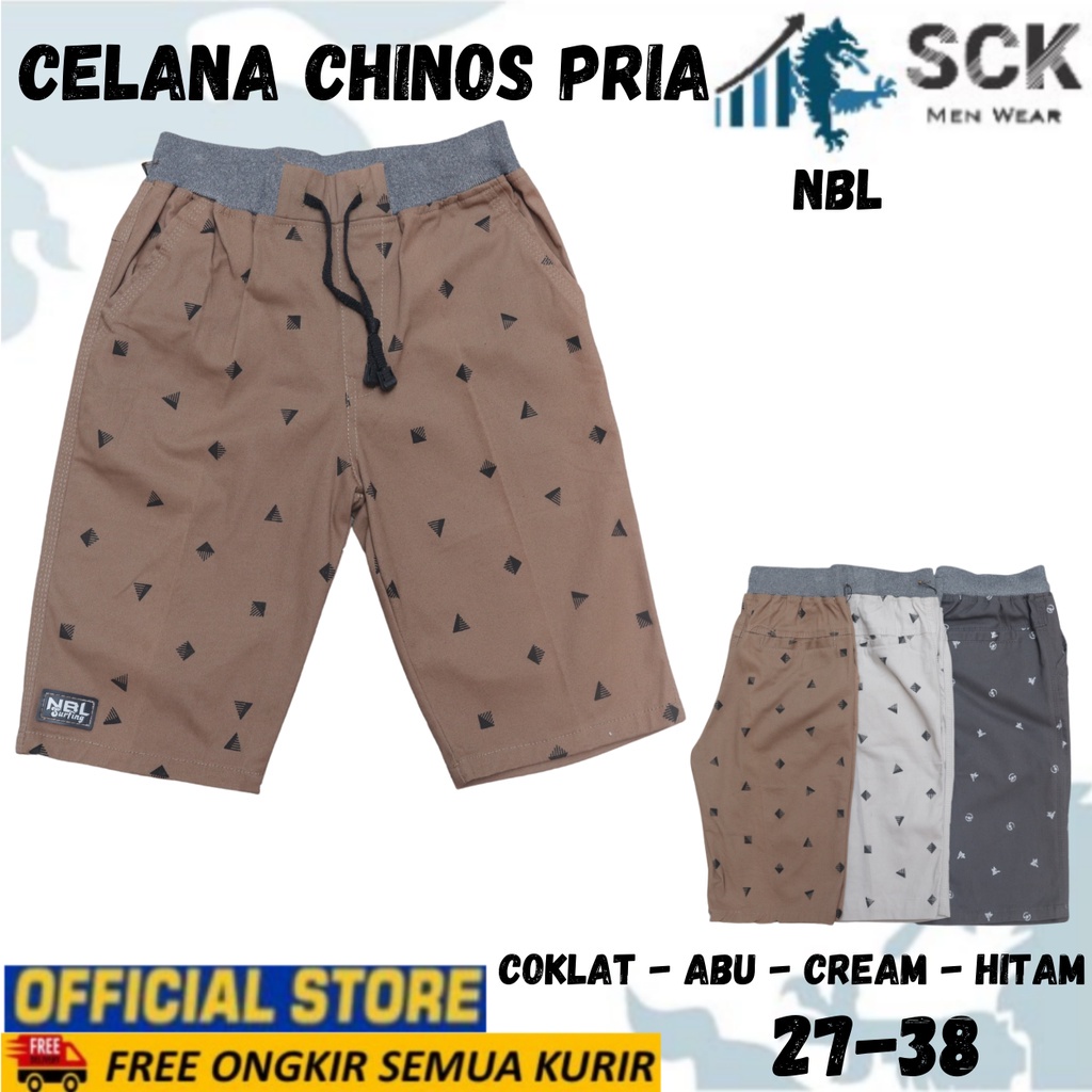 Celana Pendek Model Chinos NBL MOTIF Bahan Katun / Kolor Santai Pria Wanita Unisex Pinggang Karet - sckmenwear GROSIR