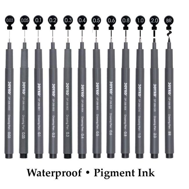 

W93 Joyko Drawing Pen Satuan DP-298 - Waterproof Pigment Ink TERBAIK ペ