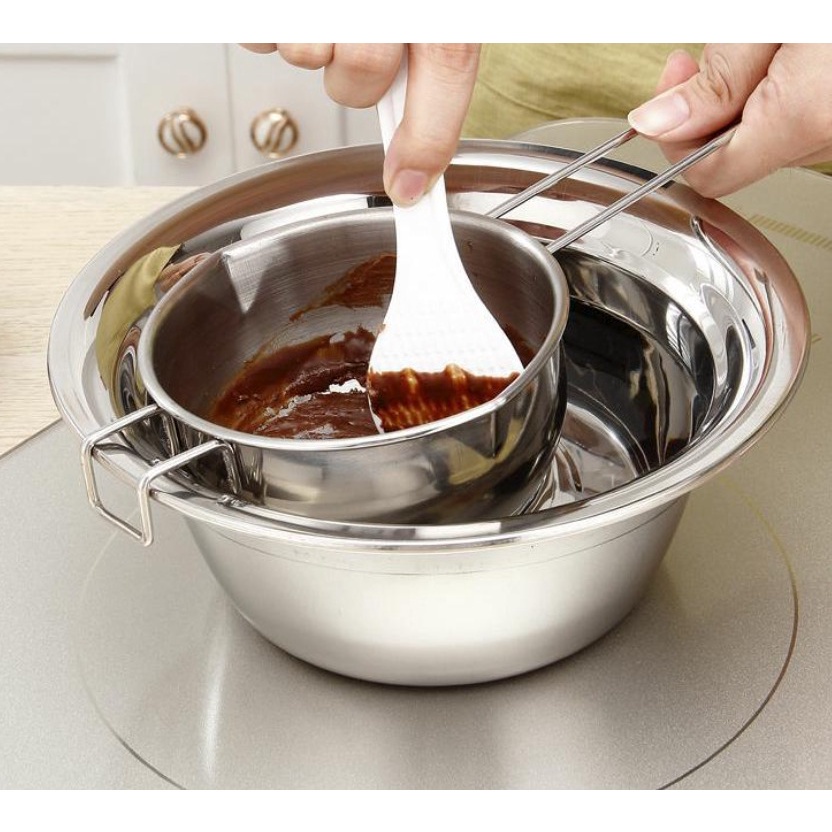 Chocolate Melting Bowl Stainless Steel 304  Panci Peleleh Cokelat Caramel Mentega Butter Double Boiler