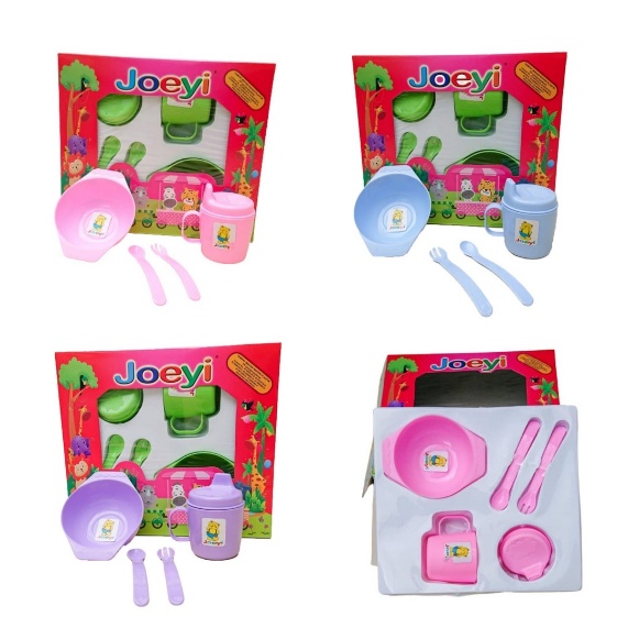 Set Makan Bayi Joeyi 5 in 1 Feeding Set Perlengkapan Makan Bayi BPA Free