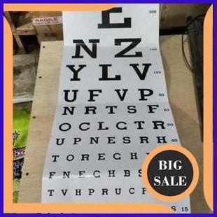 onderdil Snellen - Snelen E Chart - Poster Kertas Test - Tes Penglihatan Alat Periksa Mata