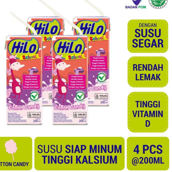 

Paling Laris 4 Pack - HiLo School Cotton Candy Ready to Drink 200ml - Susu Siap Minum Tinggi Kalsium 04J~