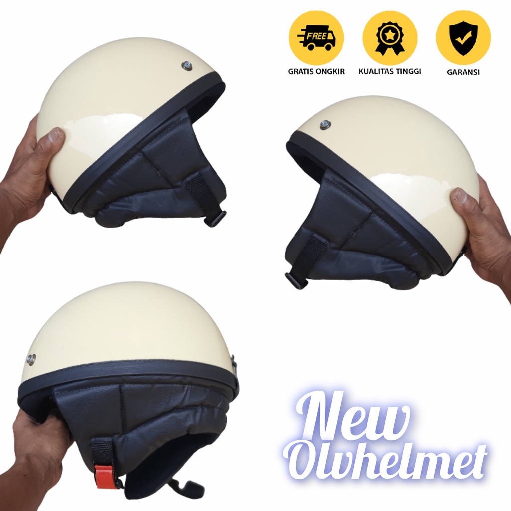 HELM CHIPS RETRO PRIA WANITA DEWASA PET PENDEK SNI