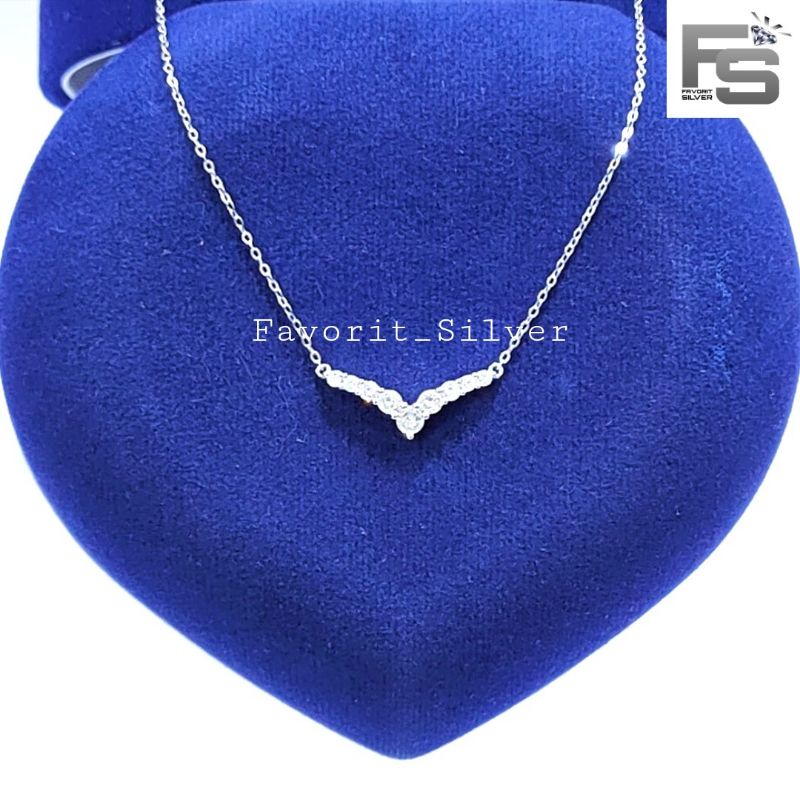KALUNG AUREL FUJI NAGITA SLAVINA PERAK ASLI SILVER WANITA 925 LAPIS EMAS PUTIH ASLI RANTAI NORI POLO