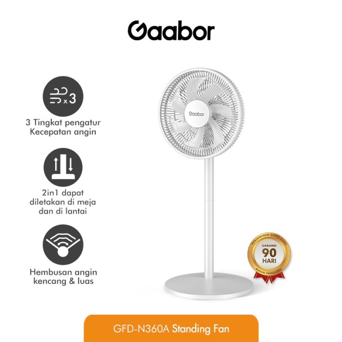 Terlaris Gaabor Standing Fan Kipas Angin Berdiri 2In1 - Putih / Gfd-N360A