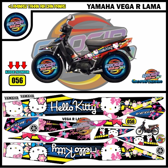 STRIPING VARIASI YAMAHA VEGA R LAMA HELLOKITTY / STIKER VARIASI YAMAHA VEGA R LAMA KARTUN / STIKER M