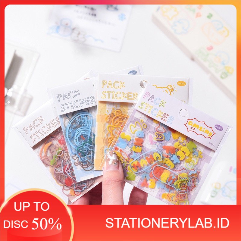 

LAB PL 102 | STICKER PACK DIARY 40 PCS | DIY JOURNAL LIST | JAPANESE CARTOON | STICKER PET