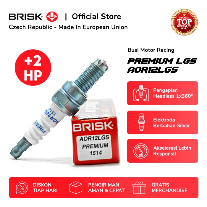 Busi Busi Motor Brisk Premium Lgs Aor12Lgs