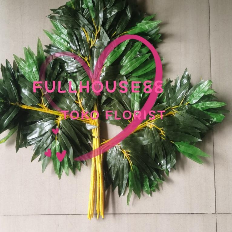 ➲ Daun Artificial / Daun Hias / Daun Plastik / Daun bambu kuning ➢