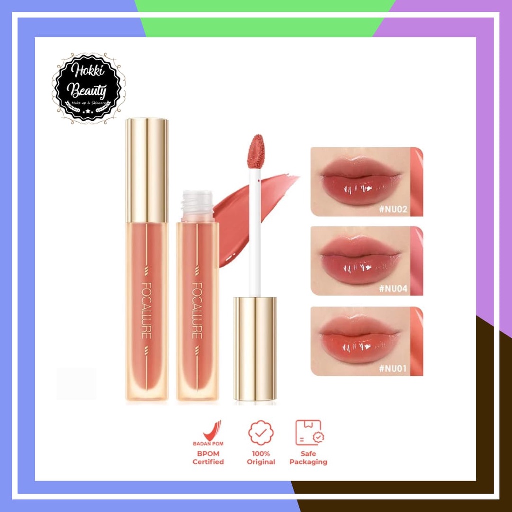 FOCALLURE (FA 279) SERUM GLOW LIPGLOSS AmberGold Dewy Essence Lip Tint