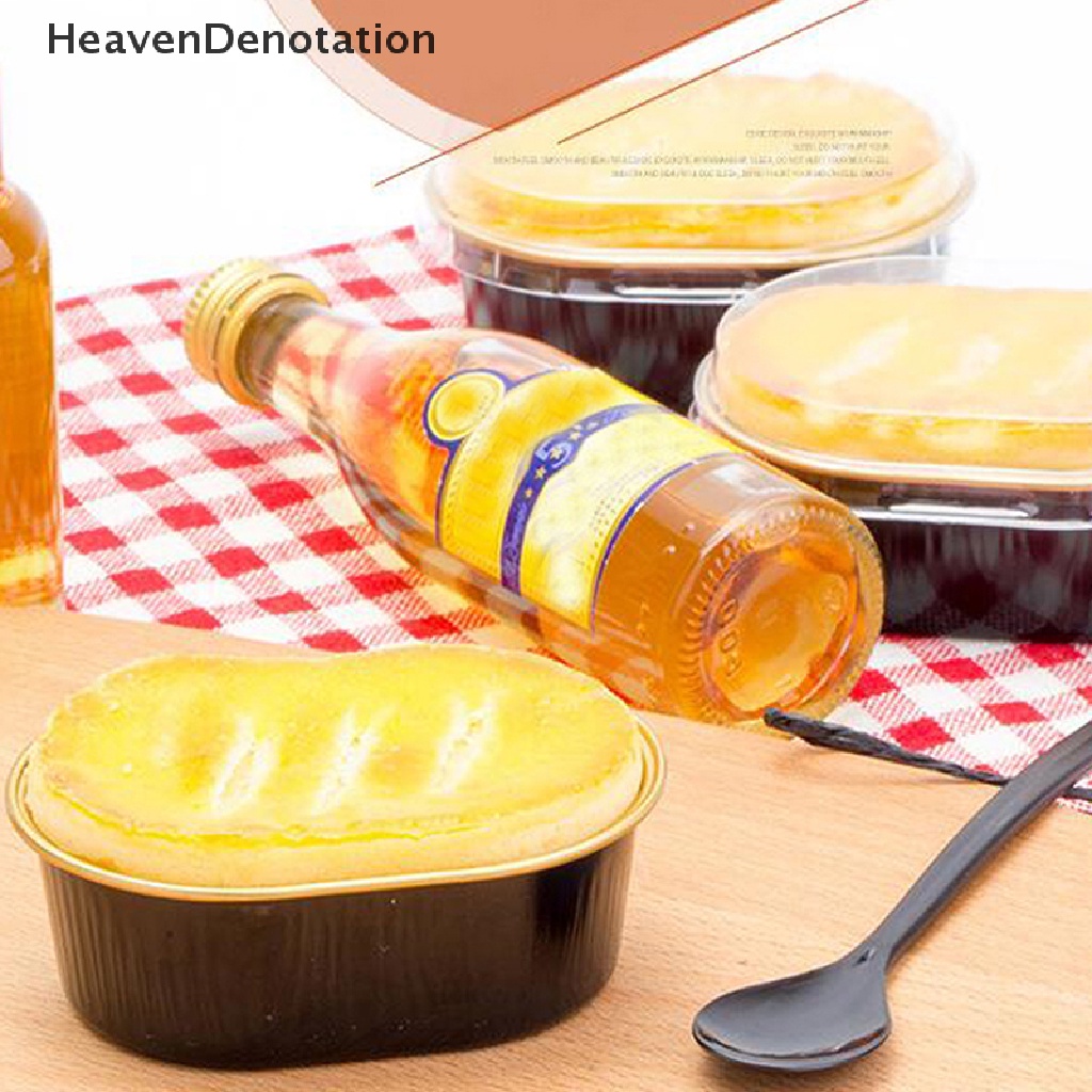 [HeavenDenotation] 10pcs Aluminium Foil Baking Cup Tahan Panas Kue Cups Cetakan Dengan Tutup Cupcake HDV