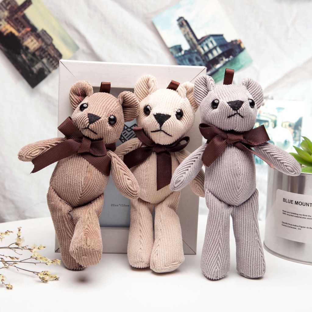 Beruang Kecil Multi-Warna Bergaris Beruang Mainan Boneka Boneka Boneka Pernikahan Wedding Kegiatan Perusahaan Hadiah Ulang Tahun