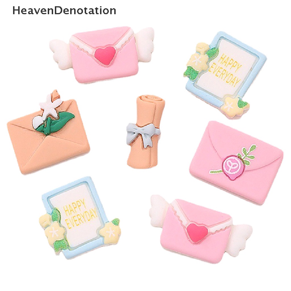 [HeavenDenotation] 10 Pcs Baru Lucu Mini Indah Amplop Sayap Datar Kembali Resin Cabochons Scrapbooking DIY Perhiasan Craft Dekorasi Accessorie HDV