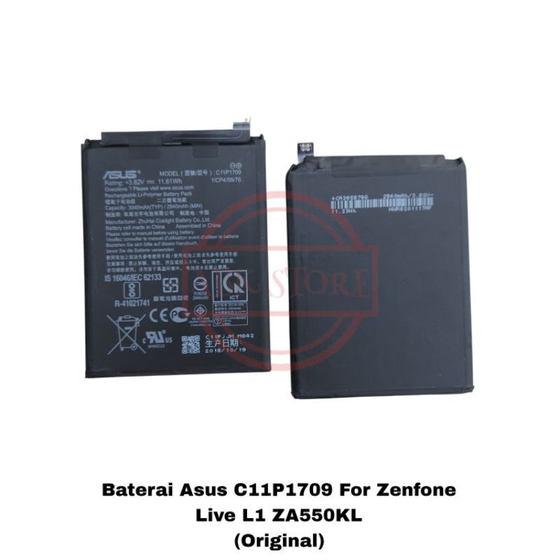 BATERAI BATTERY ASUS C11P1709 FOR ZENFONE LIVE L1 ZA550KL ORIGINAL BATRE