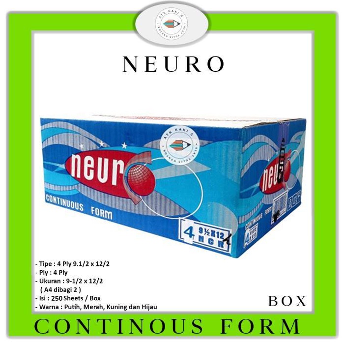 

NEURO - Continous Form K 4 Ply 91/2 x 12/2 - A4 Dibagi 2 - NCR - Box