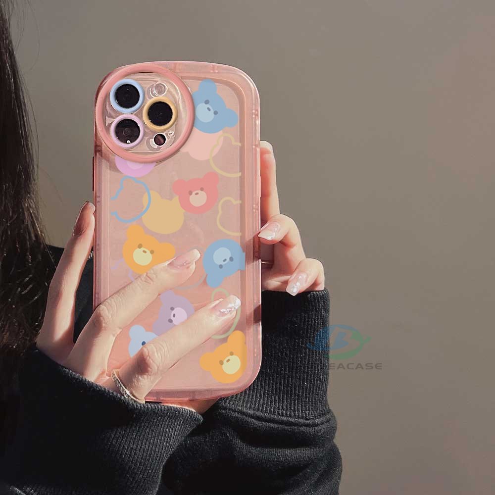 Redmi Note 11S 11 Pro Redmi 10C 10A 9C 9T 9A Note10 5G Note 10S Note9 Note8 Note8 Note8 Pro Note7 Poco M3 X3 Pro NFC Kartun Beruang Warna-Warni Shockproof Soft TPU Phone Case Binteacase