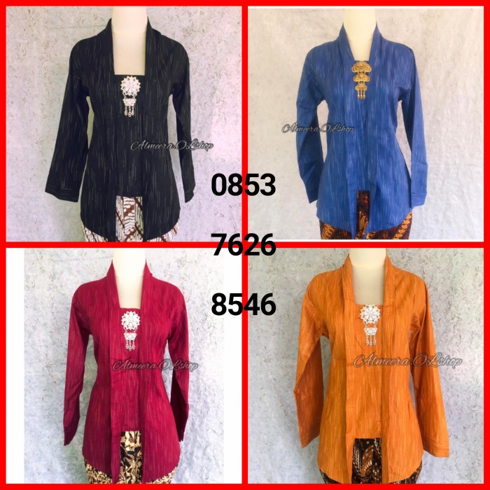 READY baju atasan saja kebaya lurik wanita jawa polos modern - jumbo