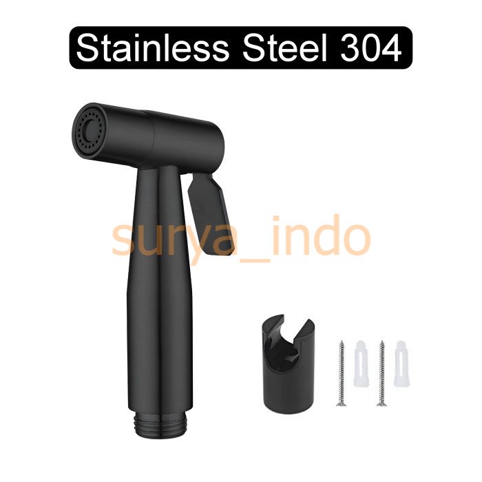 KEPALA BIDET STAINLESS DUDUKAN SHOWER CEBOK JETSPRAY JETSHOWER HITAM