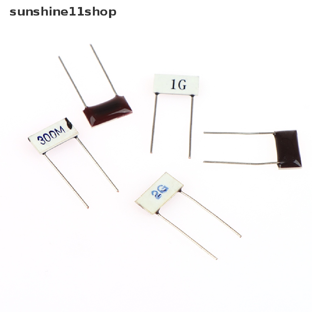 Sho 2Pcs/5Pcs Chip Kaca Tahan Glasir 10 * 5mm 300M 500M 1G 2G 3G Ohm Tegangan Tinggi Resistor N