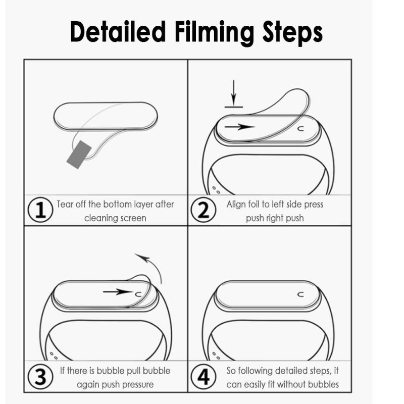 1pcs Full Cover Curved Film Screen Protector Untuk Mi Band5/Untuk Miband4 Replacement Protective Screen Film/Explosion proof Miband5 4 Film/Penjualan Panas