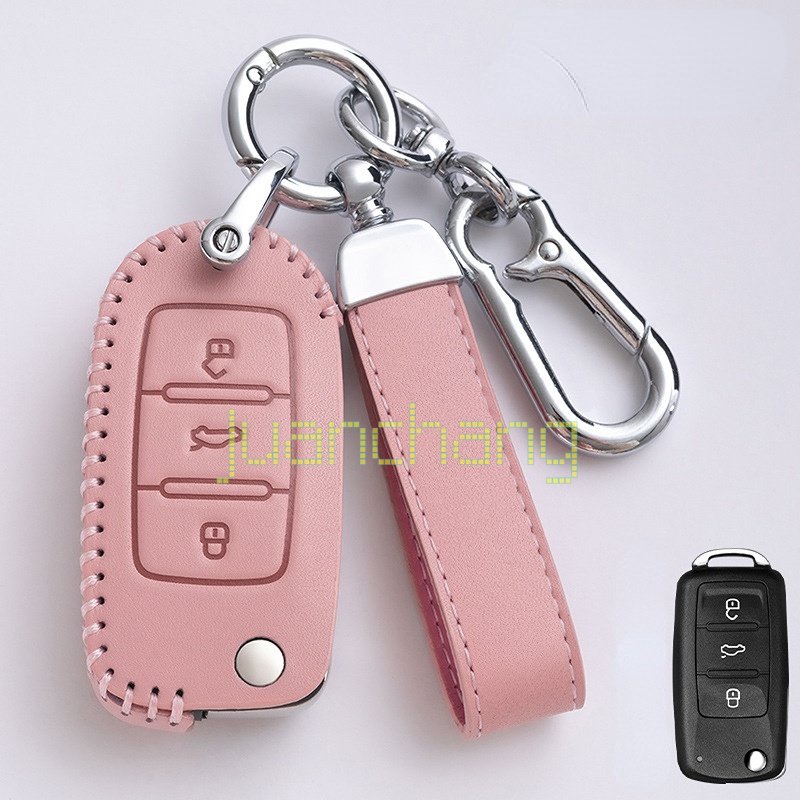 Case Kunci Mobil Cover Untuk Volkswagen VW Golf Bora Jetta Polo Golf Passat B8 Untuk Skoda Octavia A5 A7 Fabia Kursi Ibiza Leon car key shell keychain Aksesoris