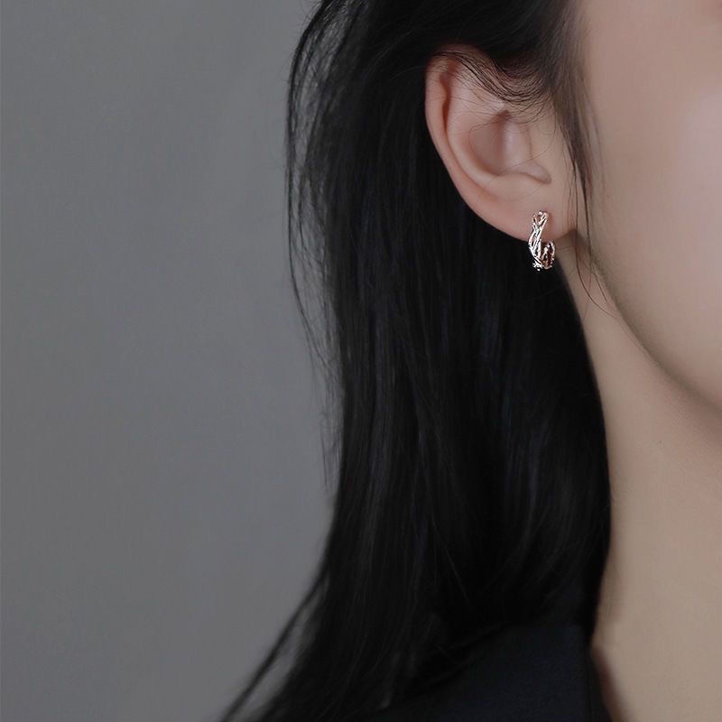 Kami Bunga Chic s925 Perak Widuri Duri Memutar Anting-Anting Hoop Untuk Wanita Pria Bergaya Geometris Bulat Anting-Anting Fashion Telinga Perhiasan Aksesoris