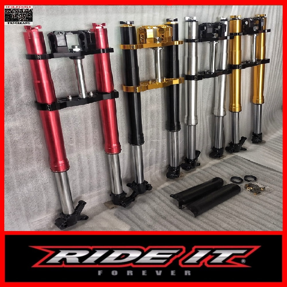 Up Side Down USD Kawasaki KLX / Shock Upside Down Merk Ride-iT CnC Anti Karat +Adjustable+