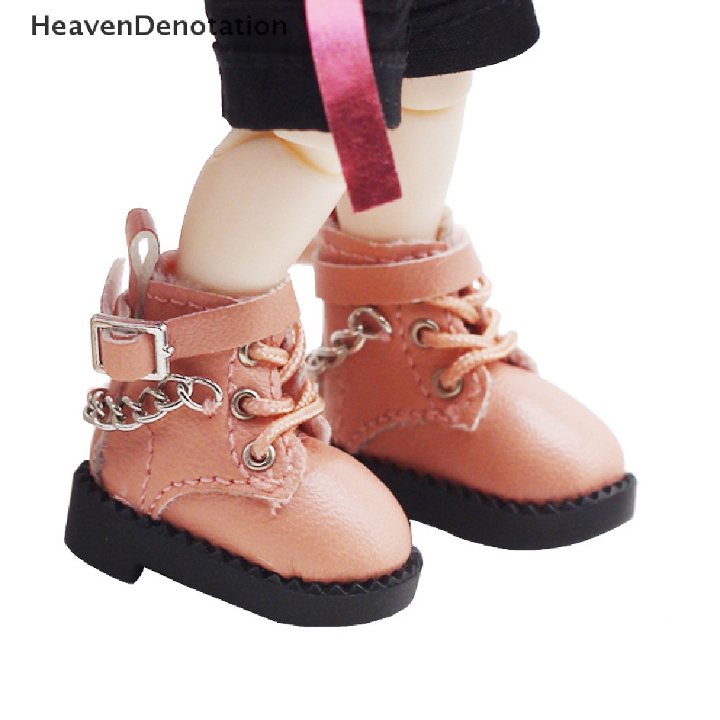 [HeavenDenotation] 1 Pair Doll Shoes Lovely Chain Boots New Casual Hand-made Ob11 DOD 1 / 12 Bjd Doll Shoes Doll Accessories HDV