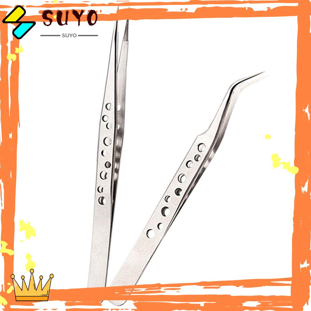Suyo Penjepit Bulu Mata Fashion Stainless Steel Lurus Nippers Alat Klip