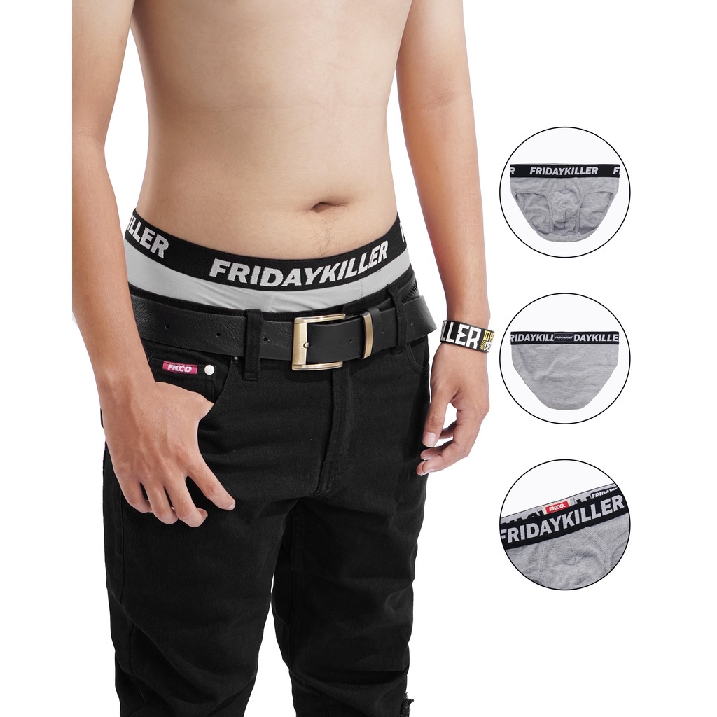 CELANA DALAM FRIDAY KILLER ISI 3 PCS | AZETH ALL GREY